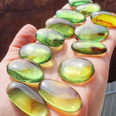 Green Amber Handmade Free Shape Cabochons